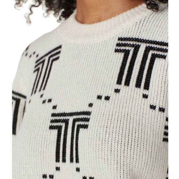 TORY BURCH SPORT Merino Net-T Jacquard Sweater Size Medium - Picture 2 of 9